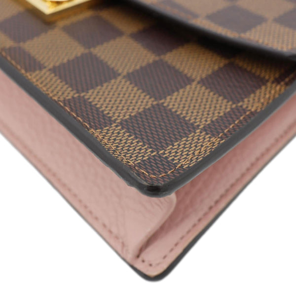 LOUIS VUITTON Croisette Damier Ebene Wallet On Chain Brown