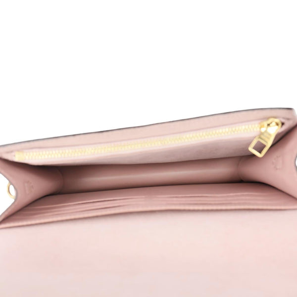 LOUIS VUITTON Croisette Damier Ebene Wallet On Chain Brown