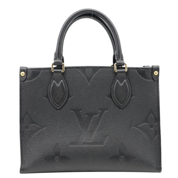 LOUIS VUITTON Onthego PM Giant Monogram Empreinte Leather Shoulder Bag Black