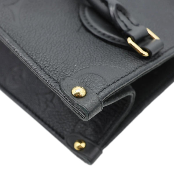 LOUIS VUITTON Onthego PM Giant Monogram Empreinte Leather Shoulder Bag Black