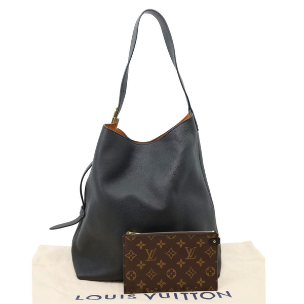 LOUIS VUITTON Low Key MM Grained Calfskin Leather Hobo Bag Black