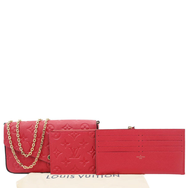 LOUIS VUITTON Felicie Pochette Monogram Empreinte Crossbody Bag Red