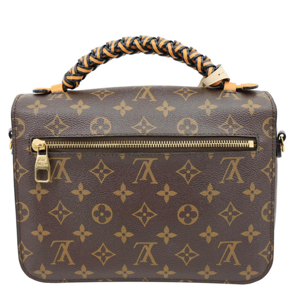 LOUIS VUITTON Braided Metis Pochette Monogram Canvas Crossbody Bag Brown