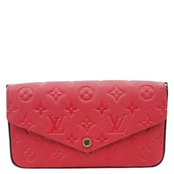 LOUIS VUITTON Felicie Pochette Monogram Empreinte Crossbody Bag Red