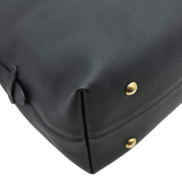 LOUIS VUITTON Low Key MM Grained Calfskin Leather Hobo Bag Black