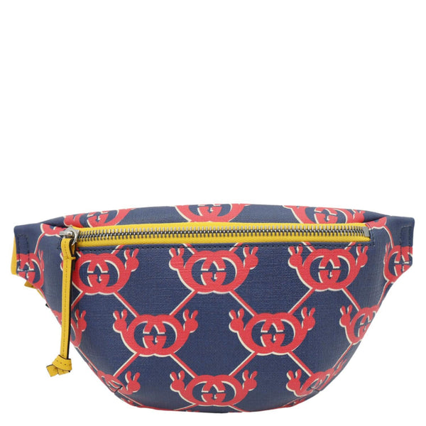 GUCCI Children's Interlocking G Snail Print Canvas Bumbag Blue 502095