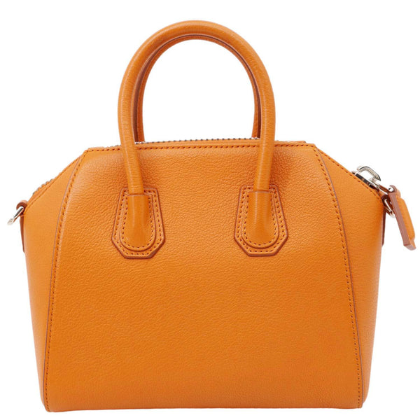 GIVENCHY Antigona Mini Sugar Goatskin Leather Crossbody Bag Orange