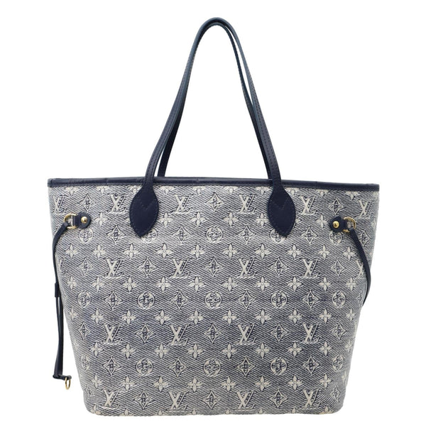 LOUIS VUITTON Neverfull MM Denim Monogram Jacquard Tote Bag Grey