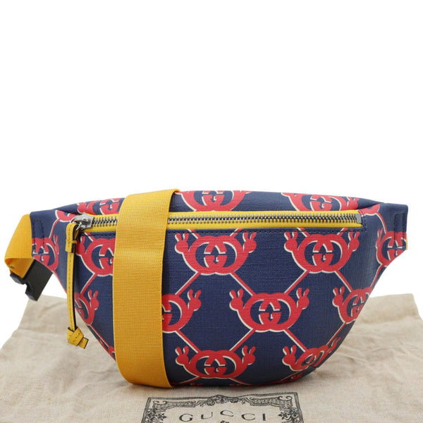 GUCCI Children's Interlocking G Snail Print Canvas Bumbag Blue 502095