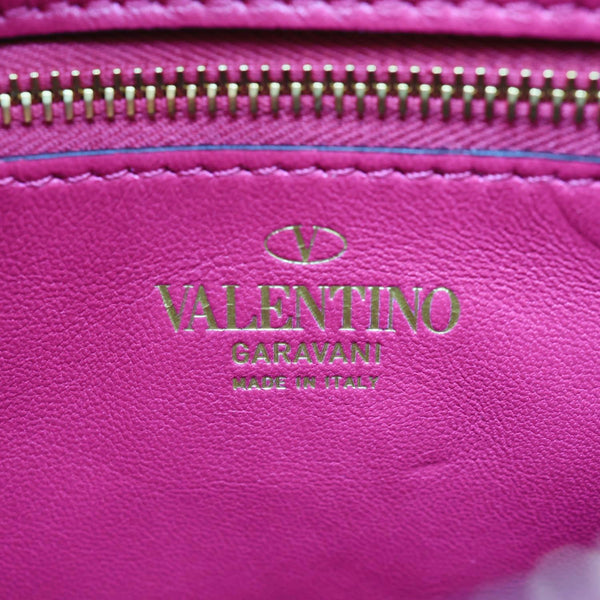 VALENTINO Garavani VLogo Stud Leather Hobo Bag Rose Pink