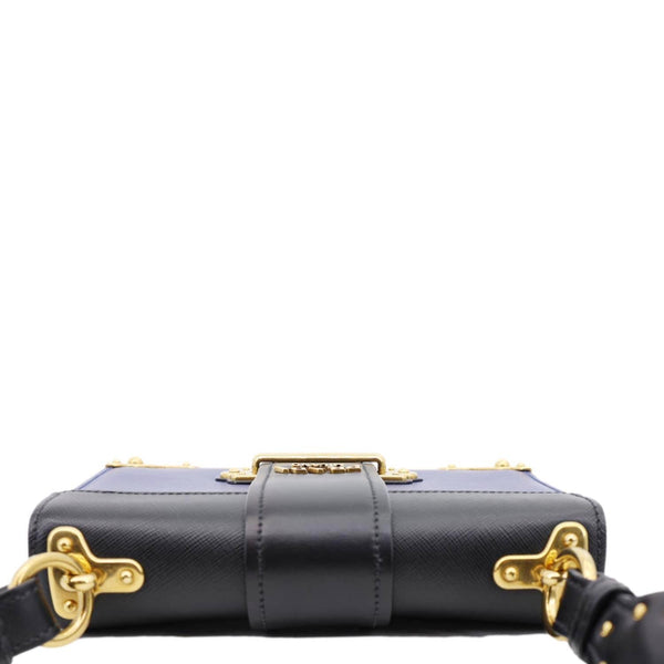 PRADA Cahier City Saffiano Leather Shoulder Bag Blue