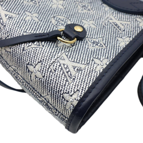 LOUIS VUITTON Neverfull MM Denim Monogram Jacquard Tote Bag Grey