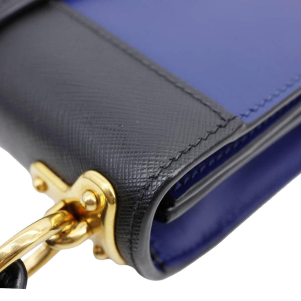 PRADA Cahier City Saffiano Leather Shoulder Bag Blue