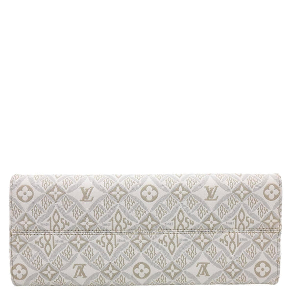 LOUIS VUITTON Since 1854 Onthego MM Jacquard Shoulder Bag Off White