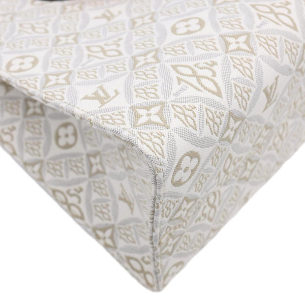 LOUIS VUITTON Since 1854 Onthego MM Jacquard Shoulder Bag Off White