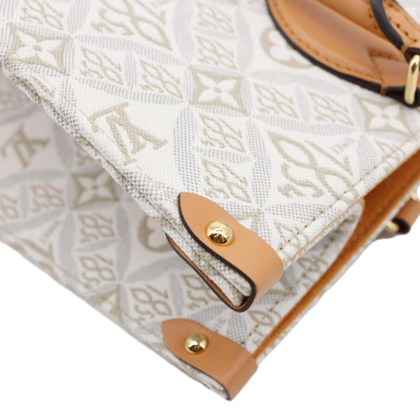 LOUIS VUITTON Since 1854 Onthego MM Jacquard Shoulder Bag Off White