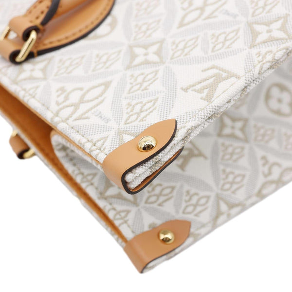 LOUIS VUITTON Since 1854 Onthego MM Jacquard Shoulder Bag Off White