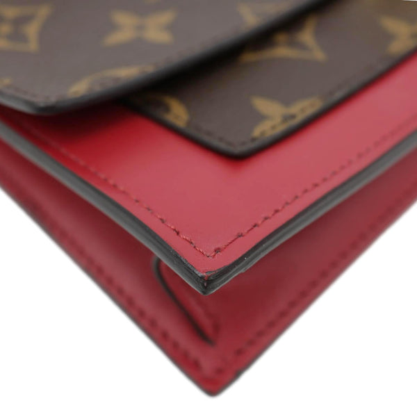 LOUIS VUITTON Flore Monogram Canvas Chain Wallet Fuchsia