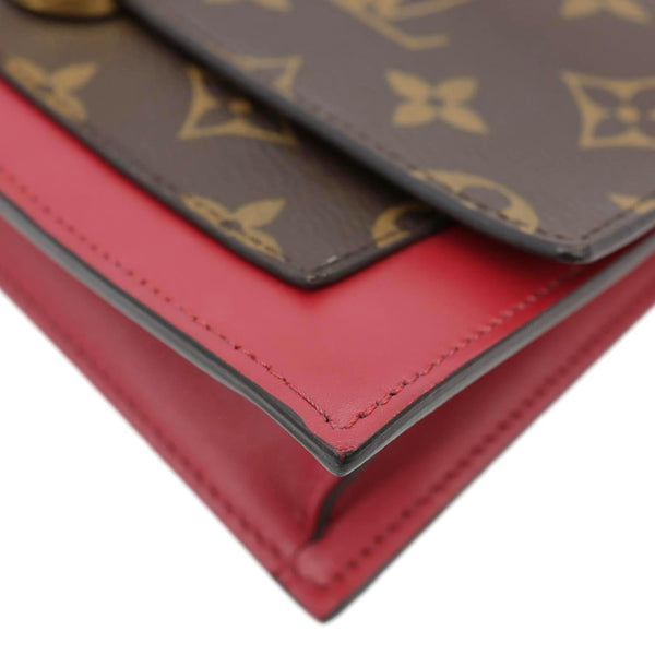 LOUIS VUITTON Flore Monogram Canvas Chain Wallet Fuchsia