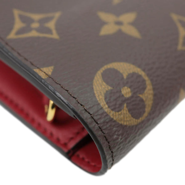 LOUIS VUITTON Flore Monogram Canvas Chain Wallet Fuchsia