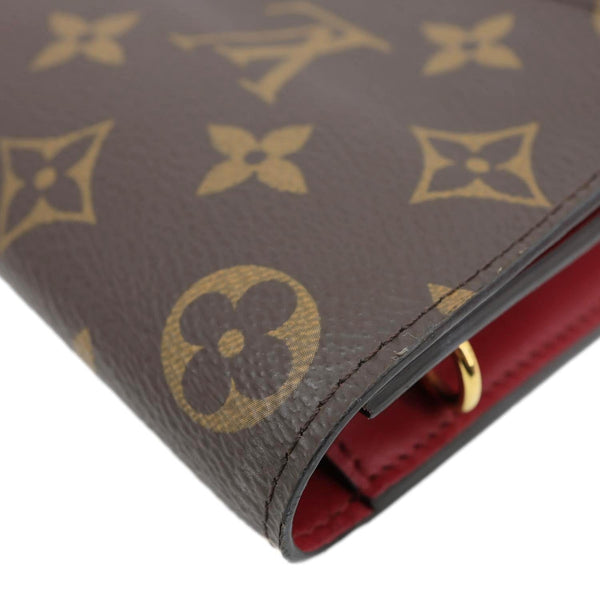 LOUIS VUITTON Flore Monogram Canvas Chain Wallet Fuchsia