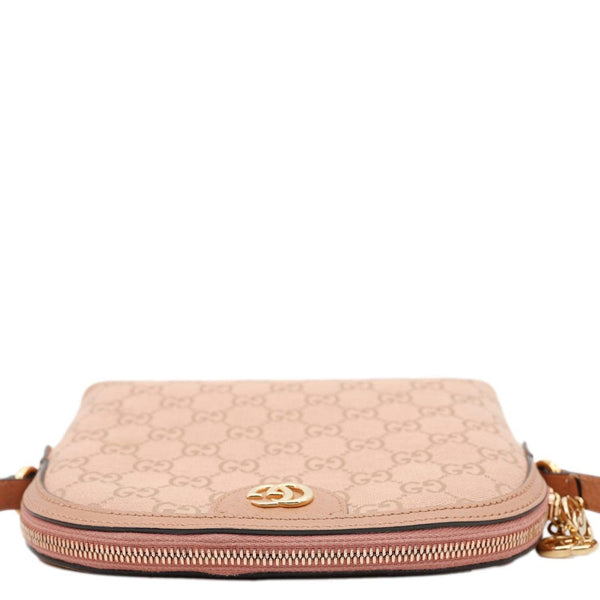 GUCCI Ophidia Dome Small GG Canvas Shoulder Bag Pink 499621