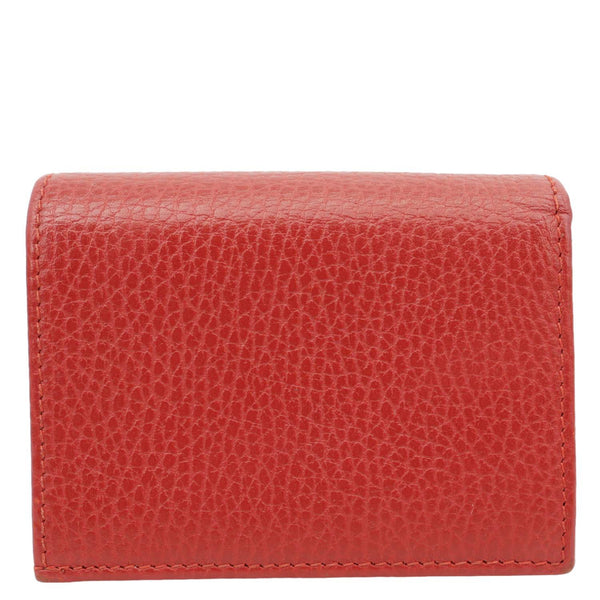 GUCCI GG Marmont Pebbled Leather Wallet Red