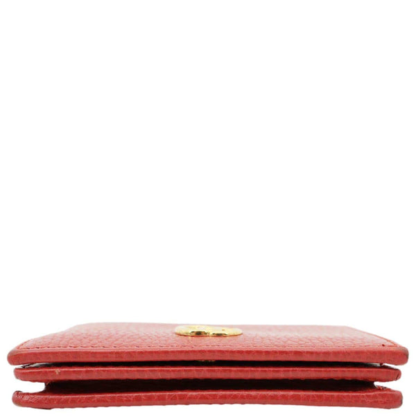GUCCI GG Marmont Pebbled Leather Wallet Red