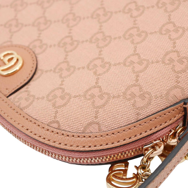 GUCCI Ophidia Dome Small GG Canvas Shoulder Bag Pink 499621