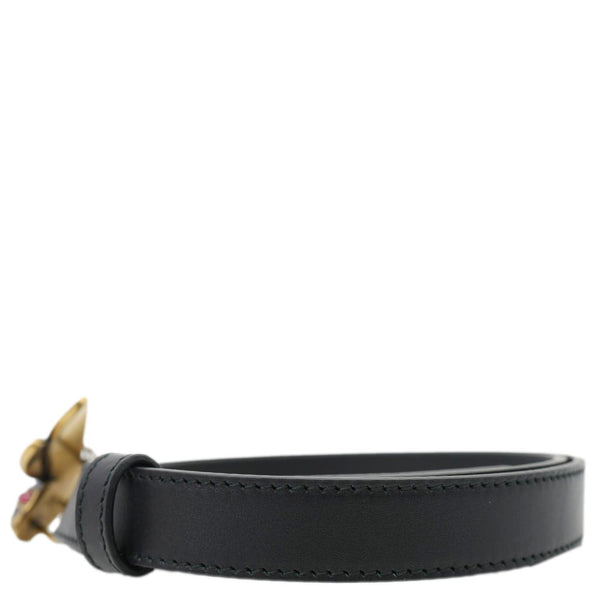 GUCCI Queen Margaret Bee Leather Belt Black 476452 Size 80/32