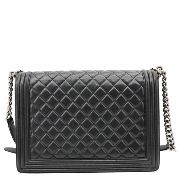 CHANEL Boy Flap Large Quilted Leather Crossbody Bag Black