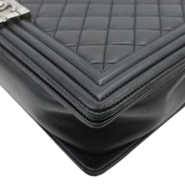 CHANEL Boy Flap Large Quilted Leather Crossbody Bag Black