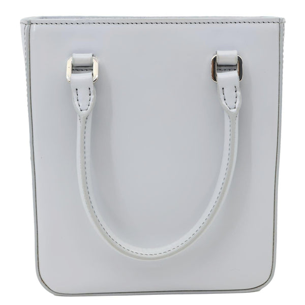PRADA Mini Spazzolato Leather Tote Bag Grey