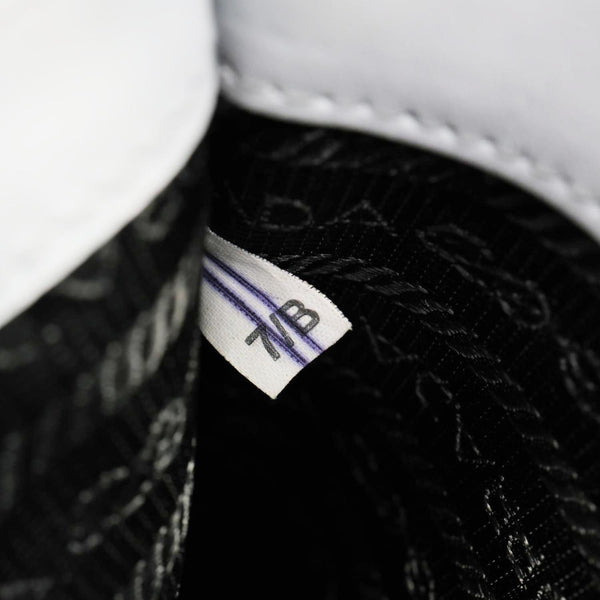 PRADA Mini Spazzolato Leather Tote Bag Grey