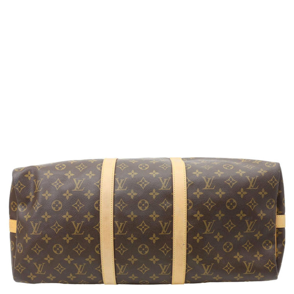 LOUIS VUITTON Keepall 50 Bandouliere Monogram Canvas Travel Bag Brown