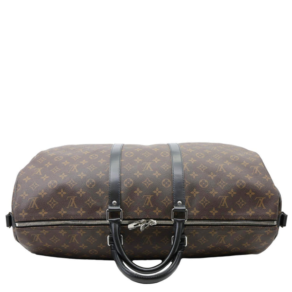 LOUIS VUITTON Keepall 55 Bandouliere Monogram Canvas Travel Bag Black