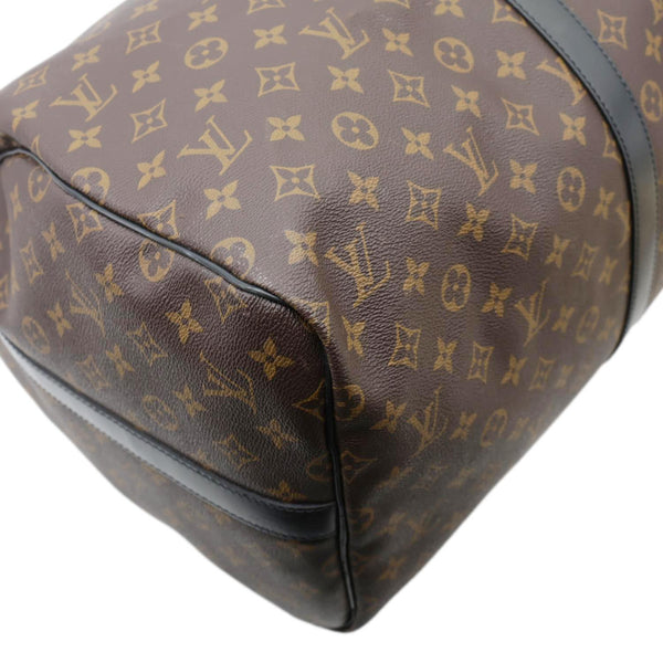 LOUIS VUITTON Keepall 55 Bandouliere Monogram Canvas Travel Bag Black