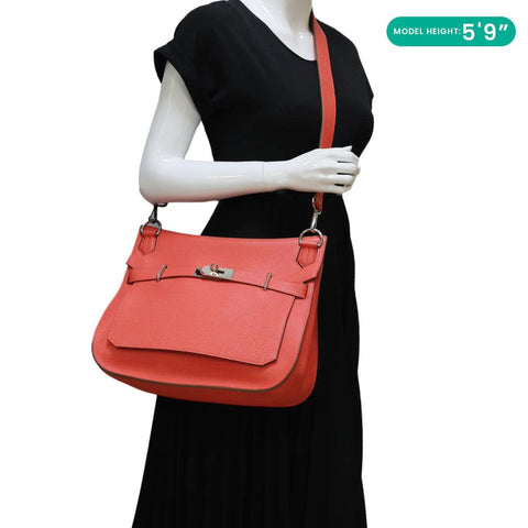 HERMES Jypsiere 31 Taurillon Clemence Leather Messenger Bag Orange