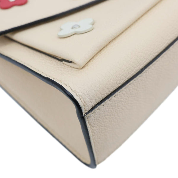 LOUIS VUITTON MyLockMe Fleurs BB Leather Chain Shoulder Bag Cream