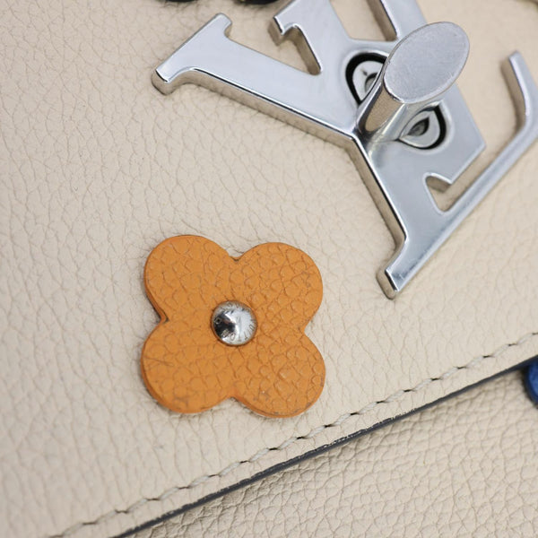 LOUIS VUITTON MyLockMe Fleurs BB Leather Chain Shoulder Bag Cream