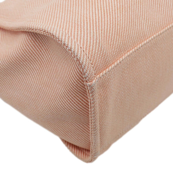 CHANEL Deauville Mixed Fibers Calfskin Leather Tote Bag Peach