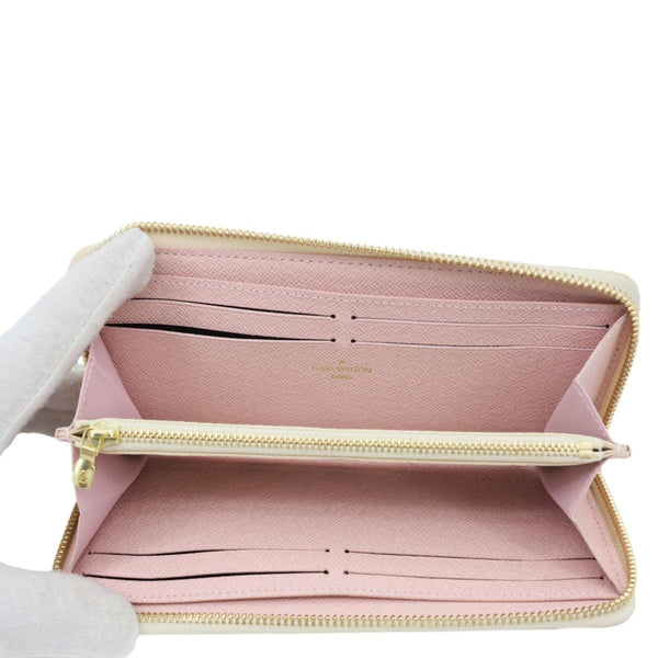 LOUIS VUITTON Clemence Damier Azur Wallet Rose Ballerine