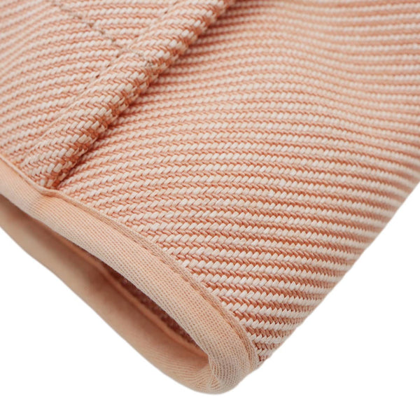 CHANEL Deauville Mixed Fibers Calfskin Leather Tote Bag Peach