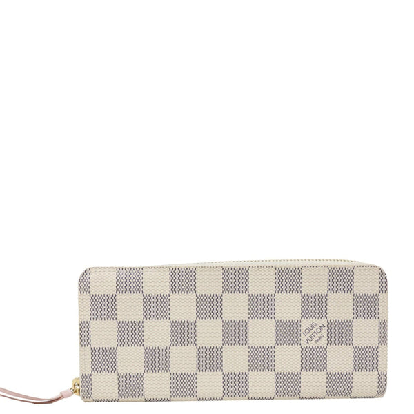 LOUIS VUITTON Clemence Damier Azur Wallet Rose Ballerine