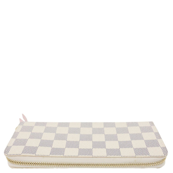 LOUIS VUITTON Clemence Damier Azur Wallet Rose Ballerine