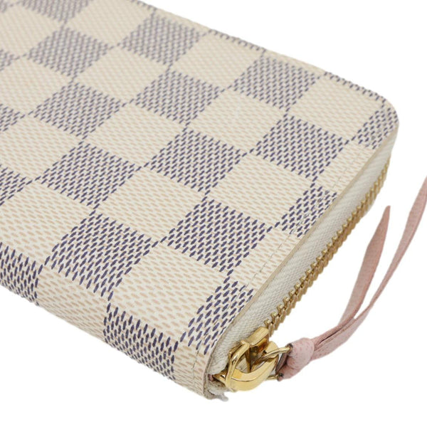 LOUIS VUITTON Clemence Damier Azur Wallet Rose Ballerine