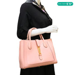 GUCCI Jackie 1961 Medium Calfskin Leather Tote Bag Pink 649016