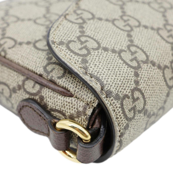 GUCCI Ophidia Envelope GG Supreme Canvas Web Shoulder Bag Beige 764961