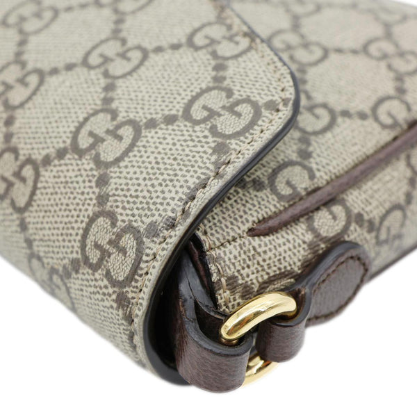GUCCI Ophidia Envelope GG Supreme Canvas Web Shoulder Bag Beige 764961