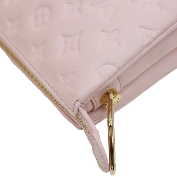 LOUIS VUITTON Coussin PM Monogram Embossed Leather Shoulder Bag Pink